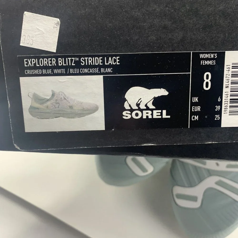 Sorel Explorer Blitz Sneakers Women's 8 Crushed Blue White Stride Lace Up S0611‎